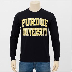 Jansport Purdue‎ University Long Sleeve T Shirt Mens Small Black Gold College